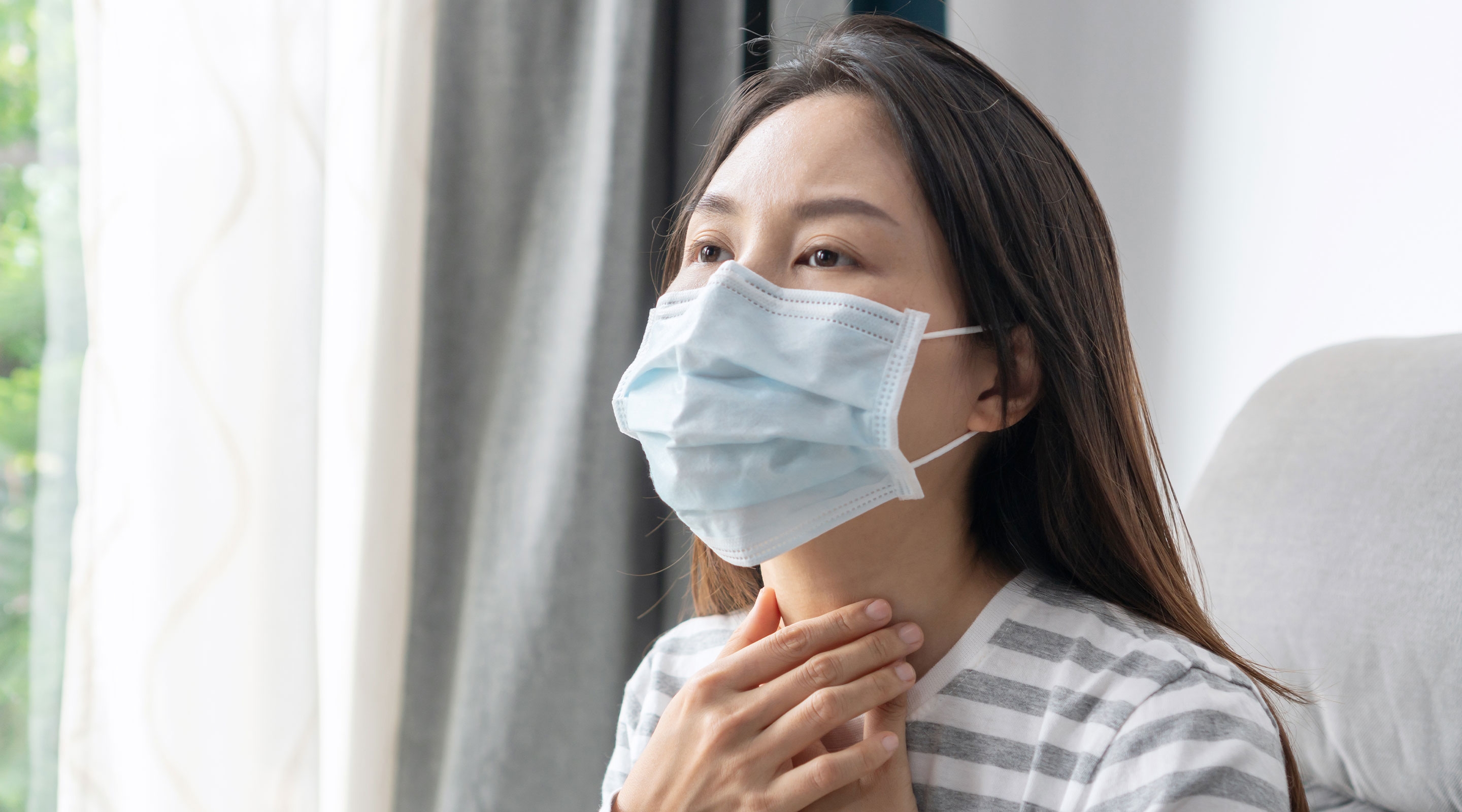 Wearing a mask when feeling unwell.