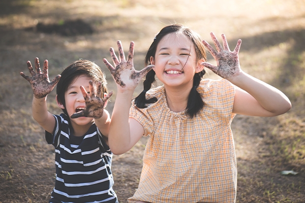 Playing in the dirt can be one of the causes of worms.