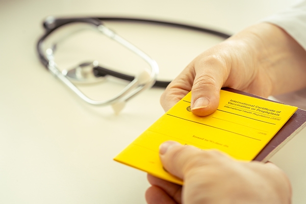 An ICV certificate is given after yellow fever vaccination.